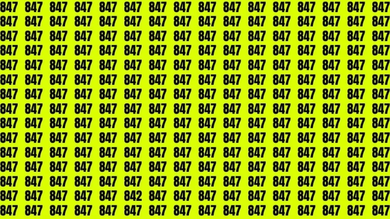 Optical Illusion Eye Test: If you have Sharp Eyes Find the number 842 in 10 Secs