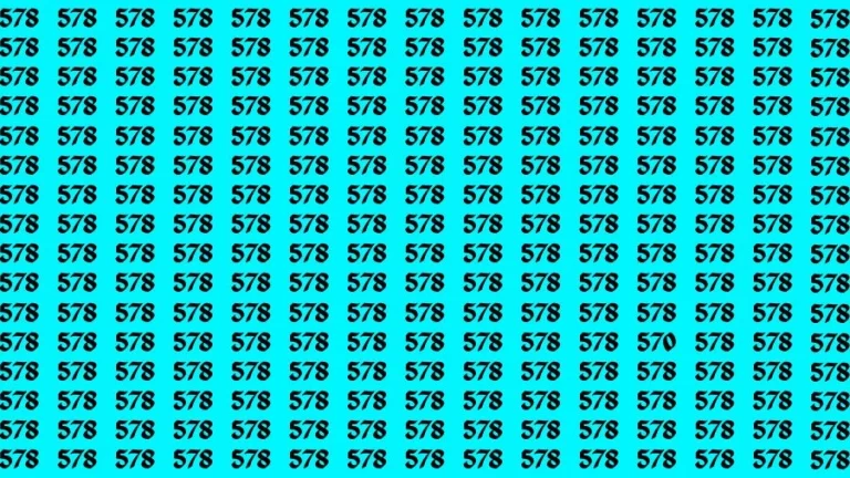 Optical Illusion Brain Challenge: If you have 50/50 Vision Find the Number 570 among 578 in 14 Secs