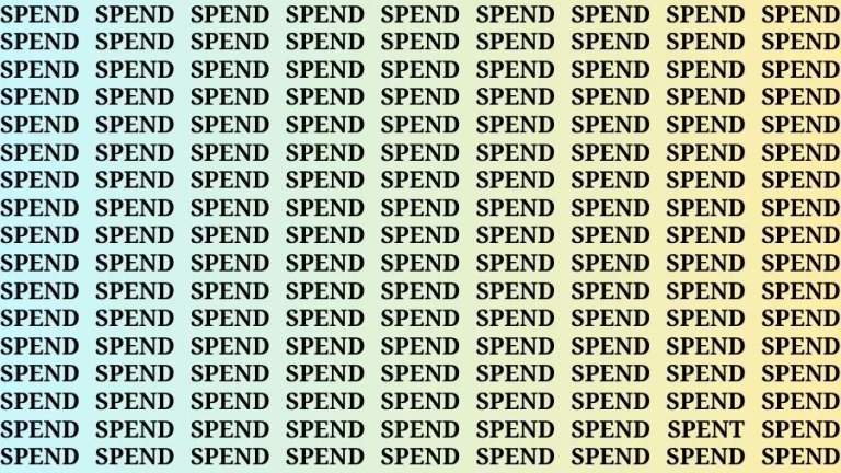 Optical Illusion Eye Test: If you have Eagle Eyes Find the Word Spent among Spend in 15 Secs