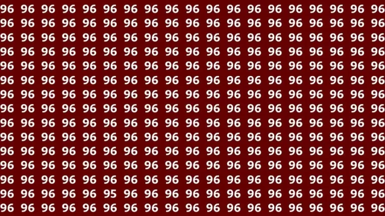 Optical Illusion Visual Test: If you have Eagle Eyes Find the Number 95 among 96 in 18 Secs