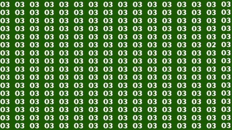 Optical Illusion Brain Challenge: If you have 50/50 Vision Find the number 02 in 18 Secs