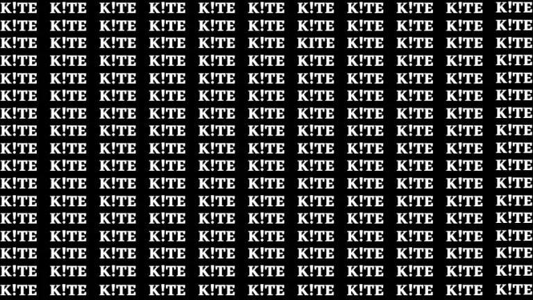 Test Visual Acuity: If you have Hawk Eyes Find the word Kite in 18 Secs