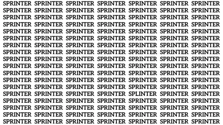 Optical Illusion Brain Challenge: If you have Sharp Eyes Find the Word Splinter in 16 Secs