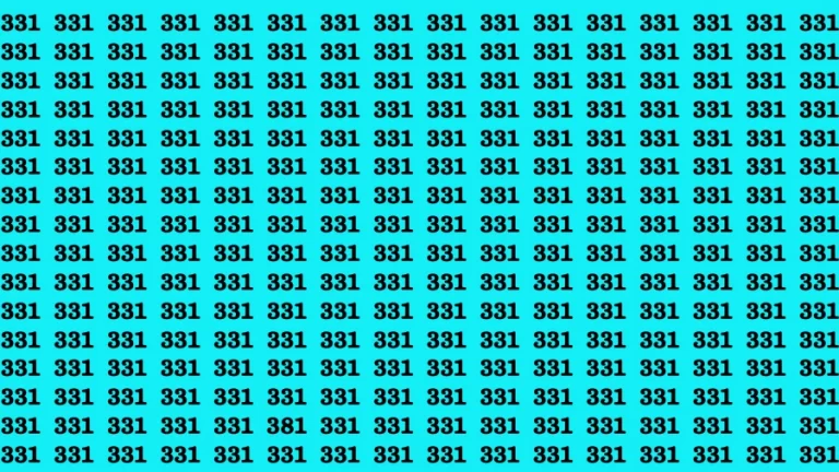 Observation Brain Challenge: If you have Hawk Eyes Find the Number 381 in 15 Secs