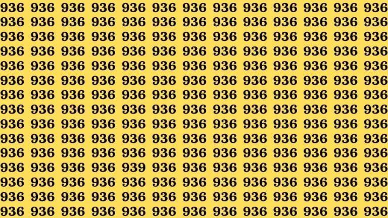 Optical Illusion Visual Test: If you have Eagle Eyes Find the Number 939 among 936 in 13 Secs