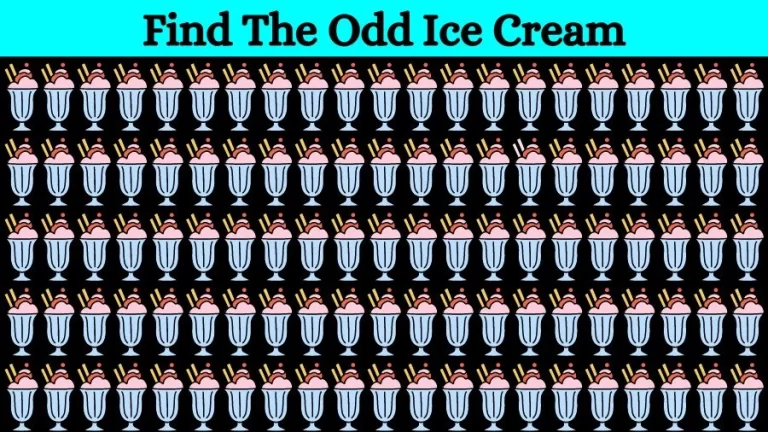 Optical Illusion Brain Challenge: If you have Eagle Eyes find the Odd Ice cream in 15 Seconds