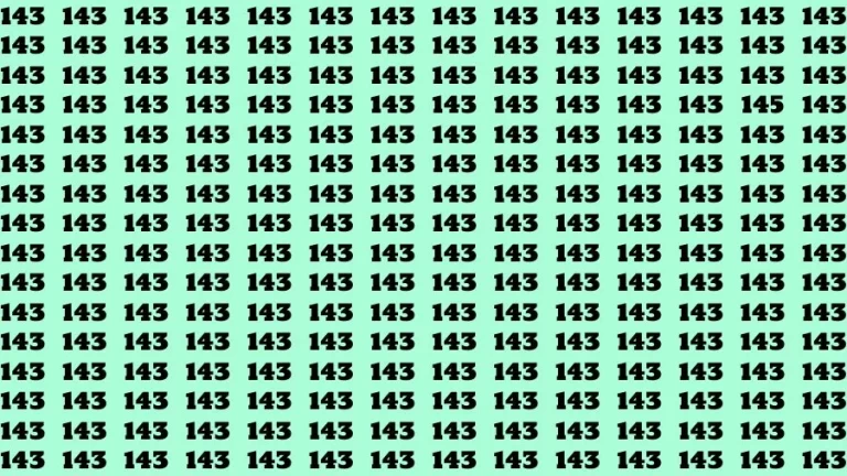 Optical Illusion Brain Challenge: If you have Sharp Eyes Find the Number 145 among 143 in 15 Secs