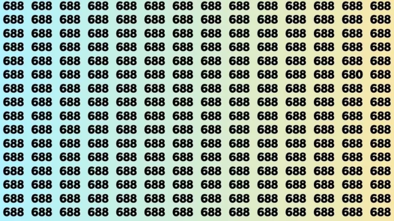 Optical Illusion Brain Challenge: If you have 50/50 Vision Find the Number 680 among 688 in 14 Secs