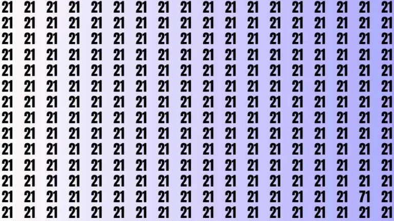 Visual Test: If you have 50/50 Vision Find the Number 71 among 21 in 15 Secs