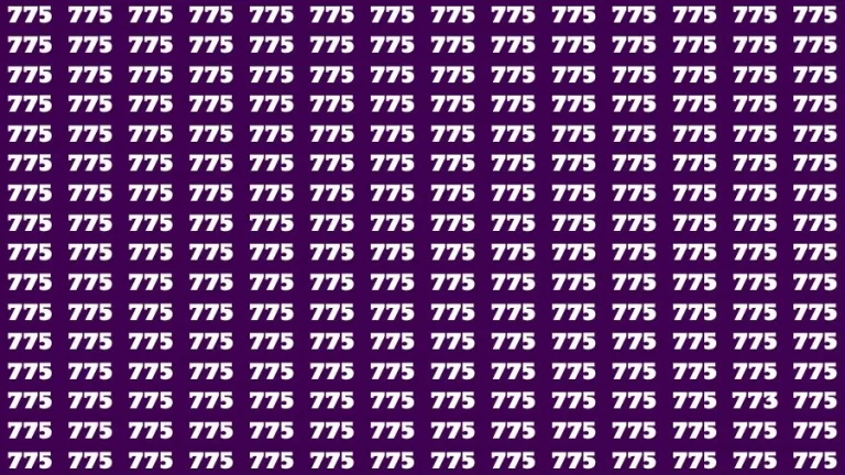 Optical Illusion Brain Challenge: If you have Hawk Eyes Find the Number 773 among 775 in 12 Secs