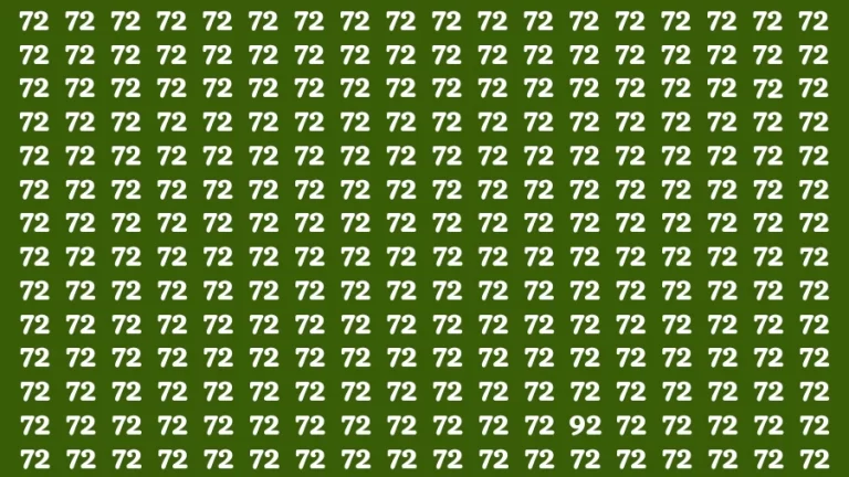 Test Visual Acuity: If you have Eagle Eyes Find the number 92 in 12 Secs