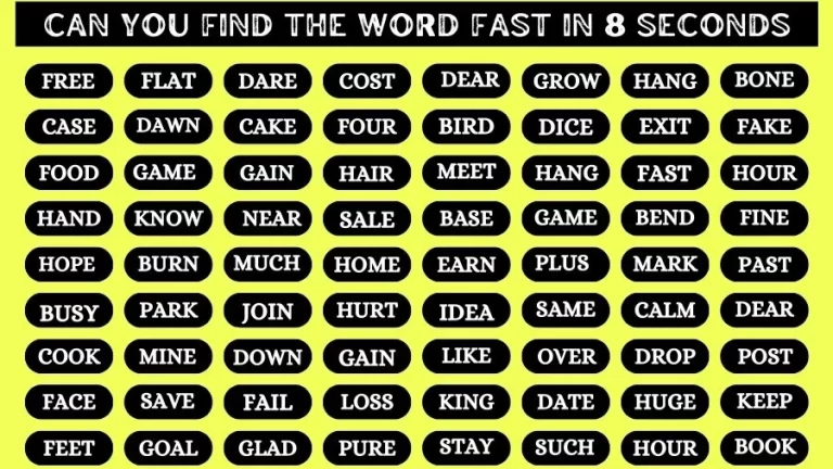 Test Visual Acuity: If you have Sharp Eyes Find the Word Fast in 8 Secs