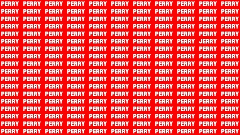 Optical Illusion Visual Test: If you have 50/50 Vision Find the Word Jerry in 17 Secs