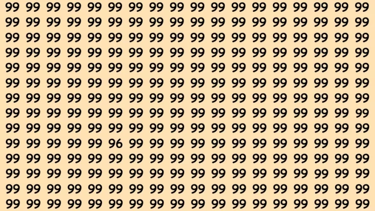 Visual Test: If you have Hawk Eyes Find the Number 96 among 99 in 15 Secs