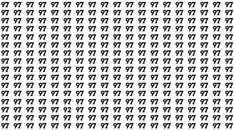 Optical Illusion Visual Test: If you have Eagle Eyes Find the Number 92 among 97 in 14 Secs