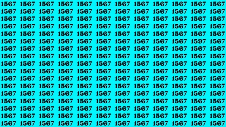 Optical Illusion Brain Challenge: If you have Sharp Eyes Find the Number 1597 among 1567 in 15 Secs