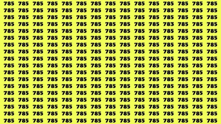 Optical Illusion Visual Test: If you have Eagle Eyes Find the Number 783 among 785 in 14 Secs