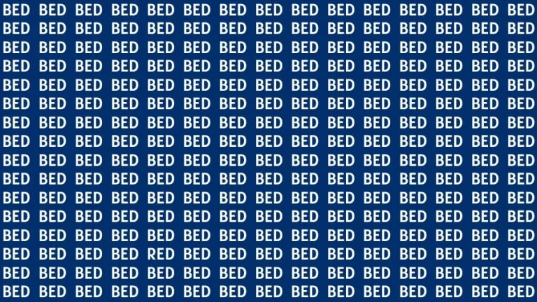 Test Visual Acuity: If you have Hawk Eyes Find the word Red among Bed in 16 Secs