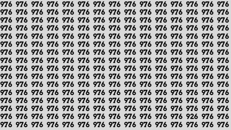 Observation Brain Challenge: If you have Eagle Eyes Find the number 926 among 976 in 12 Secs