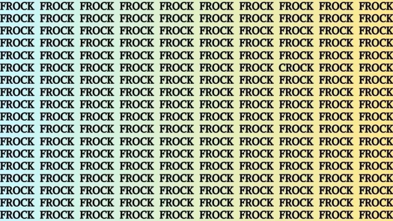 Observation Visual Test: If you have Eagle Eyes Find the word Crock in 13 Secs