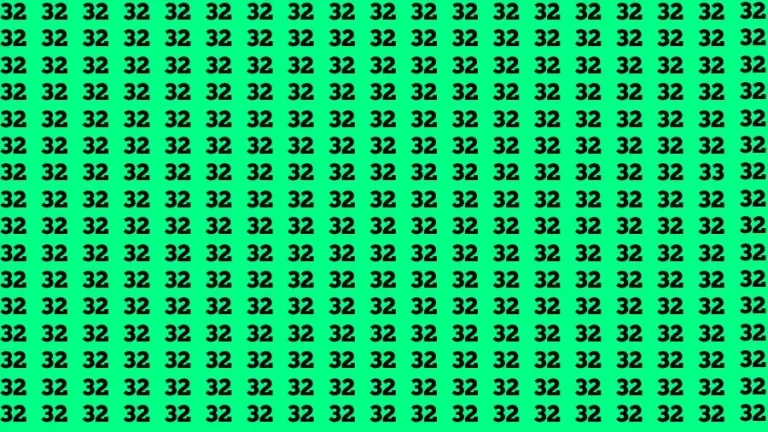 Observation Find it Out: If you have Eagle Eyes Find the number 33 among 32 in 15 Secs