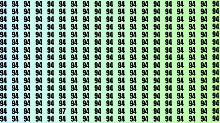 Observation Visual Test: If you have Sharp Eyes Find the number 97 among 94 in 20 Secs