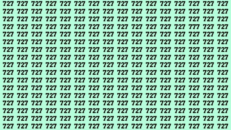 Observation Visual Test: If you have Sharp Eyes Find the Number 777 among 727 in 20 Secs