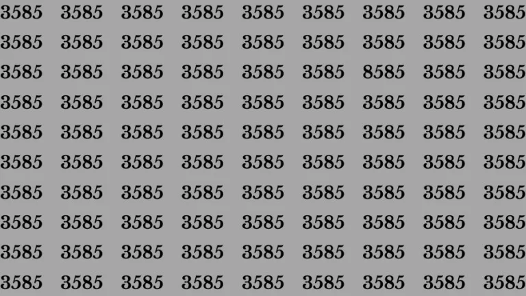 Optical Illusion Brain Challenge: If you have Hawk Eyes Find the Number 8585 among 3585 in 12 Secs