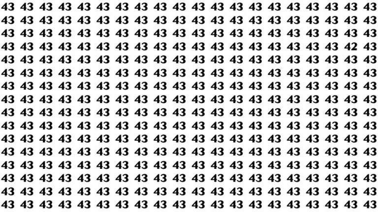 Visual Test: If you have 50/50 Vision Find the Number 42 among 43 in 15 Secs