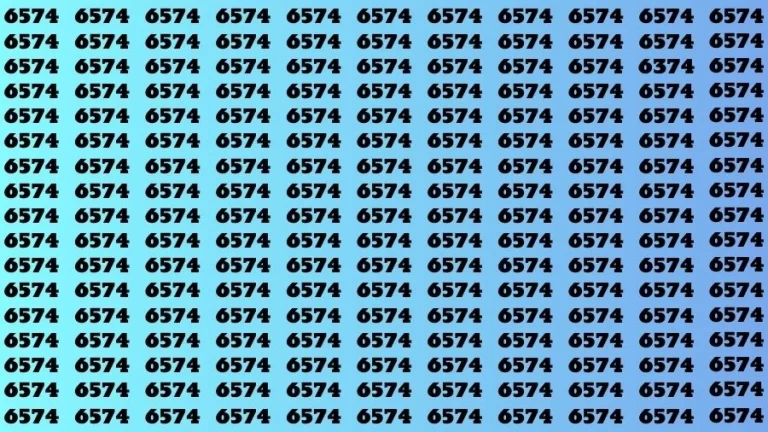 Optical Illusion Visual Test: If you have Sharp Eyes Find the Number 6374 in 16 Secs