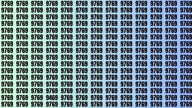 Optical Illusion Visual Test: If you have Eagle Eyes Find the Number 9469 among 9769 in 14 Secs