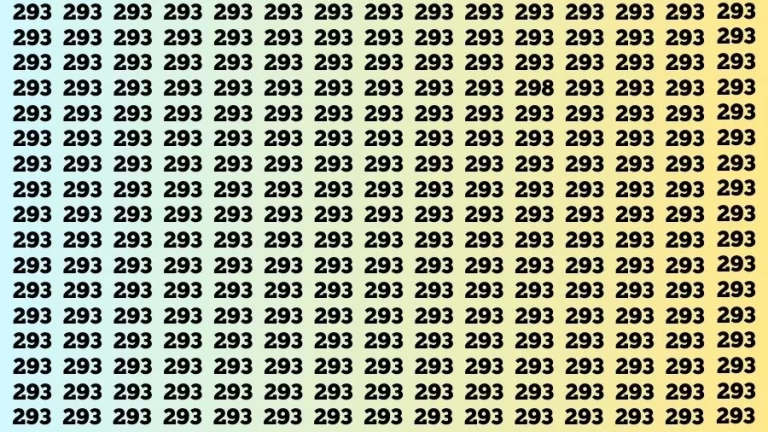 Observation Visual Test: If you have Sharp Eyes Find the Number 298 among 293 in 20 Secs