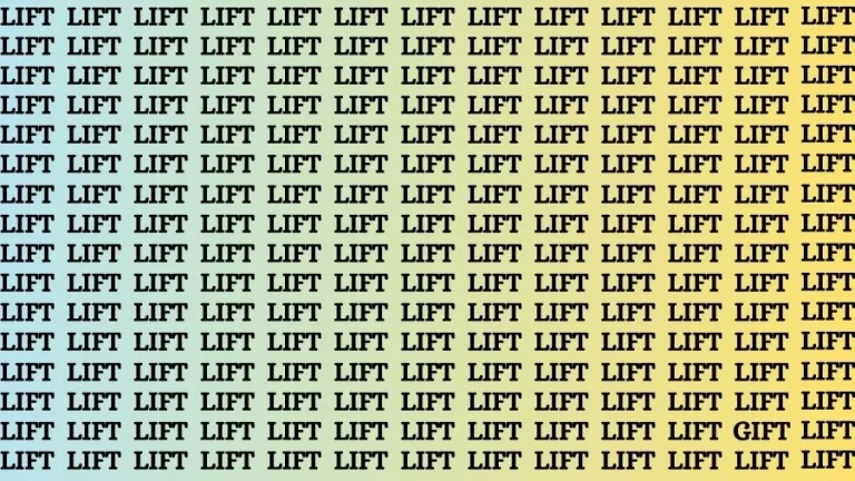 Visual Test: If you have Sharp Eyes Find the word Gift in 13 Secs