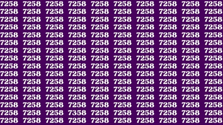 Optical Illusion Brain Challenge: If you have Hawk Eyes Find the Number 7358 among 7258 in 12 Secs