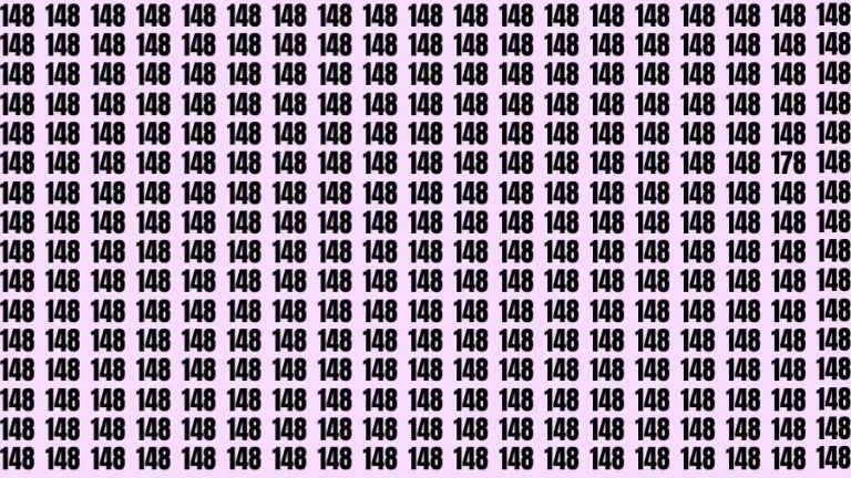 Optical Illusion Brain Challenge: If you have Sharp Eyes Find the Number 178 among 148 in 15 Secs