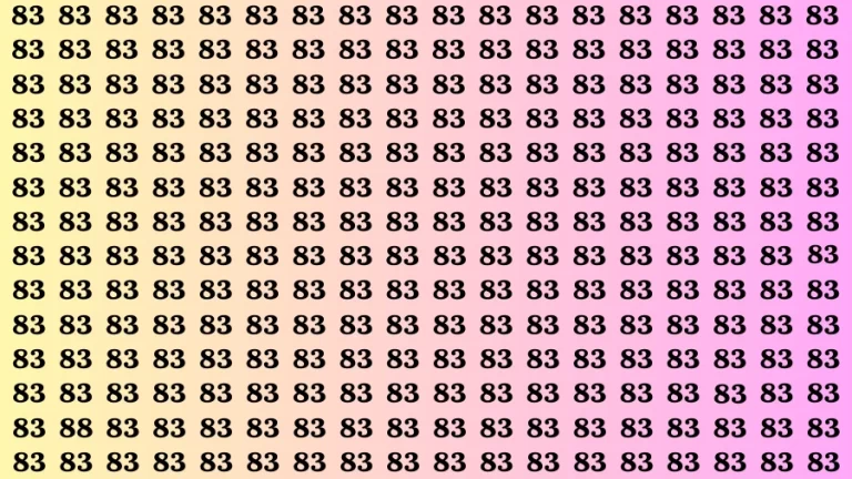 Visual Test: If you have Eagle Eyes Find the Number 88 among 83 in 15 Secs