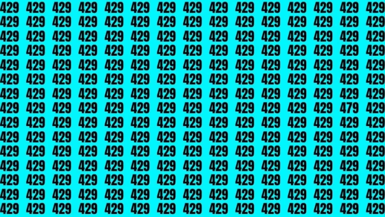 Optical Illusion Brain Challenge: If you have 50/50 Vision Find the Number 479 among 429 in 14 Secs