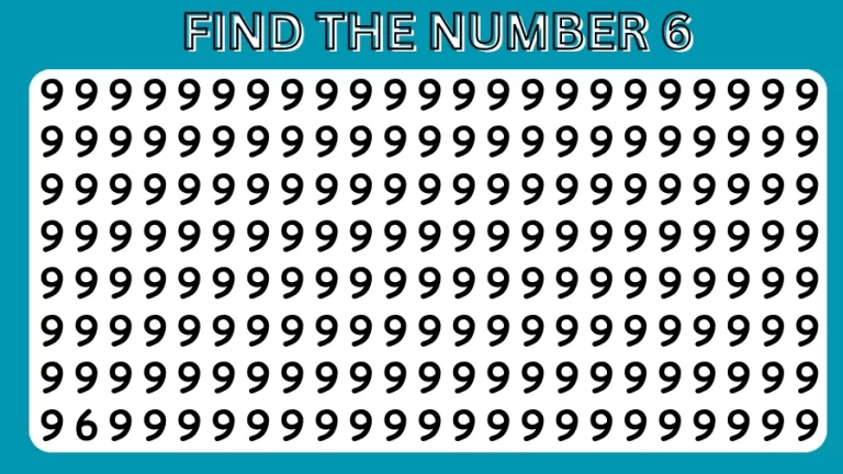 Observation Find it Out: If you have Sharp Eyes Find the number 6 in 20 Secs