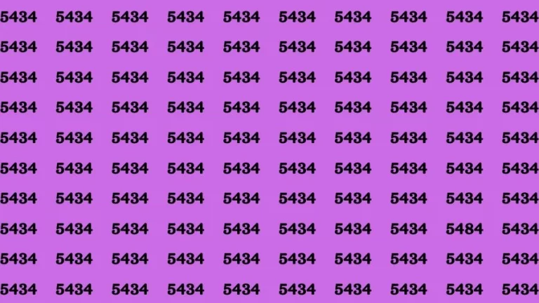 Optical Illusion Brain Challenge: If you have 50/50 Vision Find the number 5484 in 18 Secs