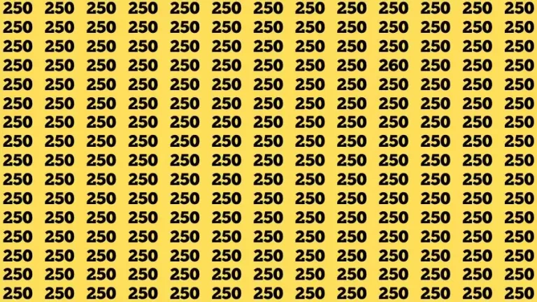 Test Visual Acuity: If you have Eagle Eyes Find the number 260 among 250 in 16 Secs