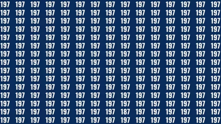 Observation Brain Challenge: If you have Hawk Eyes Find the Number 187 among 197 in 15 Secs