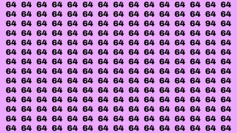 Observation Brain Challenge: If you have Keen Eyes Find the Number 94 among 64 in 12 Secs