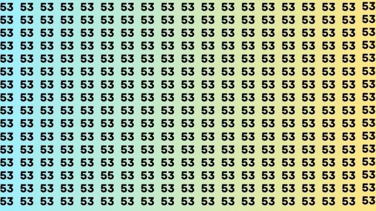 Optical Illusion: If you have 50/50 Vision Find the Number 55 among 53 in 14 Secs