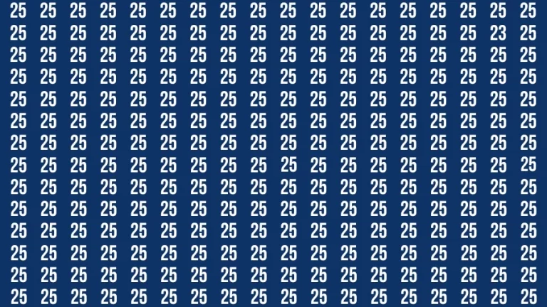 Test Visual Acuity: If you have 50/50 Vision Find the Number 23 among 25 in 15 Secs