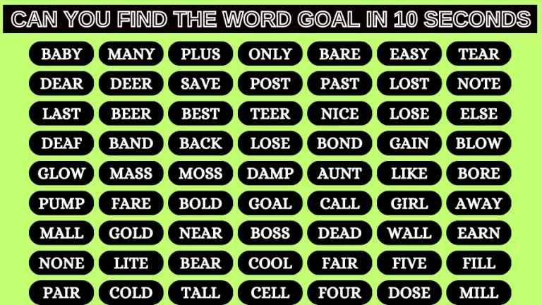 Visual Perception: Can you Find the Word Goal in 10 Seconds?