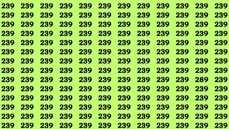 Visual Test: If you have 50/50 Vision Find the Number 289 in 15 Secs