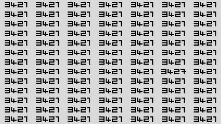 Observation Brain Challenge: If you have Eagle Eyes Find the number 3427 among 3421 in 12 Secs