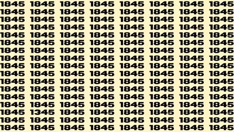 Observation Brain Challenge: If you have Eagle Eyes Find the number 1345 among 1845 in 12 Secs