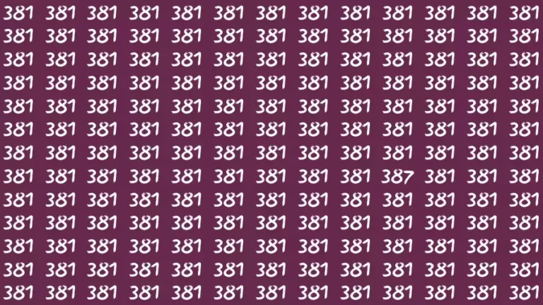 Optical Illusion Brain Test: If you have Eagle Eyes Find the Number 387 in 11 Secs