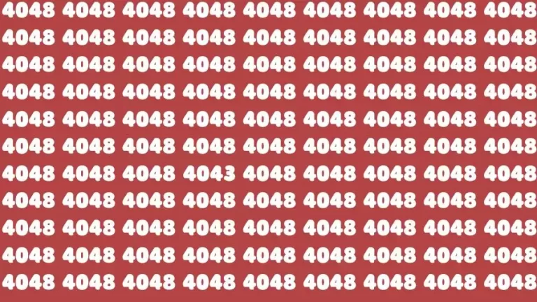 Optical Illusion Eye Test: If you have Extra Sharp Eyes Find the Number 4043 among 4048 in 10 Secs